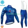 Maillot Cyclisme Hiver + Collant à Bretelles Visma Lease A Bike Tdf 2024 Blanc